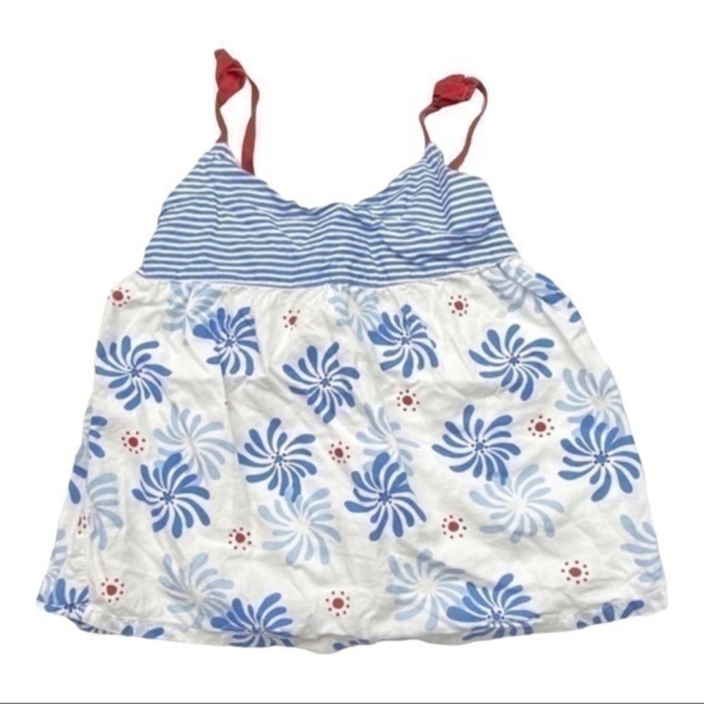 Baby GAP Blue White Floral Camisole Top Kids 5 Years Tie Straps Cotton 637129
